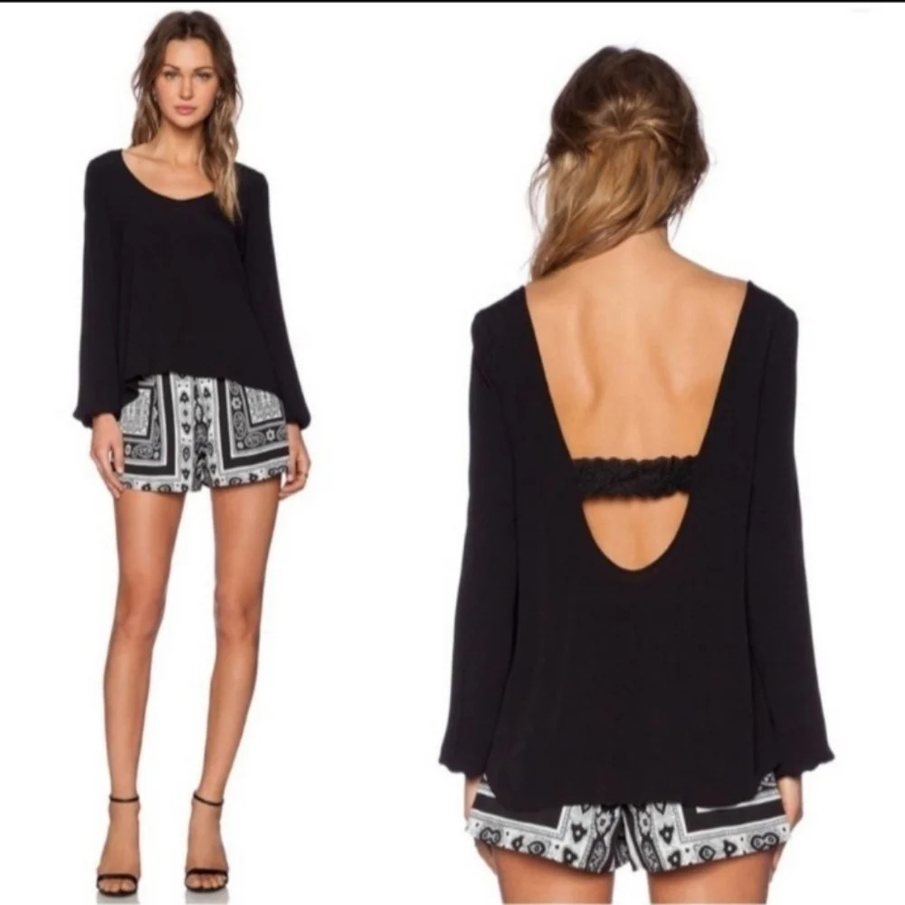 Lovers + Friends Black Blouse